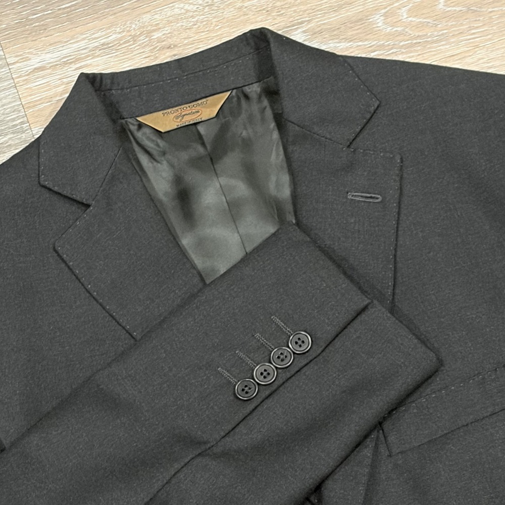 Pronto Uomo Signature Suit 2 Piece 38R  - 32" Rodina Super 120s Wool Italy